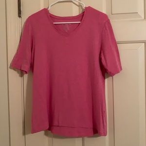 Pink V-Neck T- Shirt